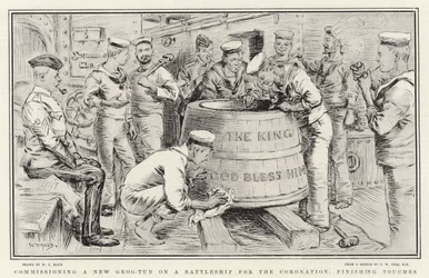 Commissioning a New Grog-Tub on a Battleship for the Coronation, Finishing Touches
